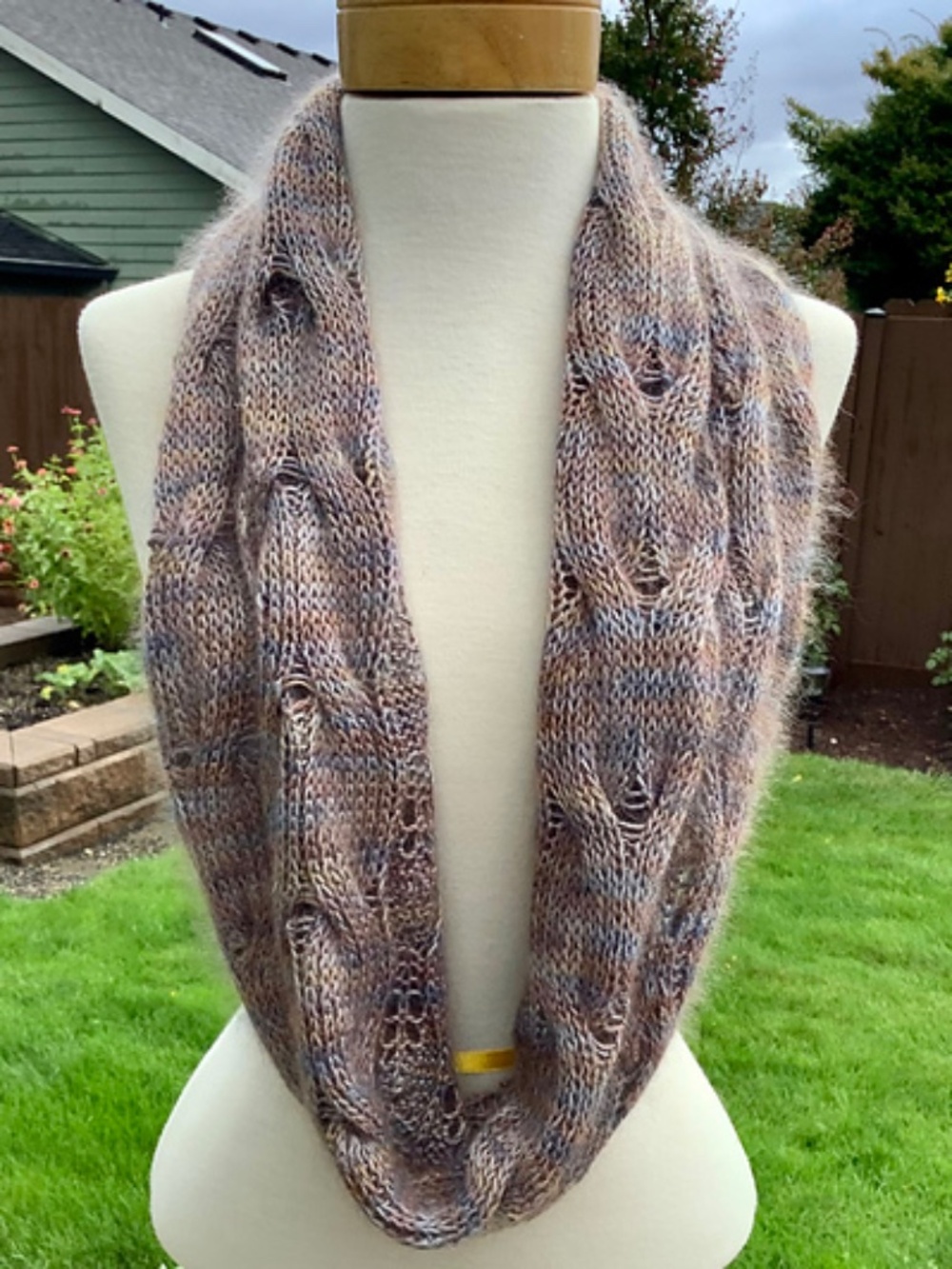 Hand-Knit Cozy Multicolor Knit Infinity Scarf - Women's Accessory